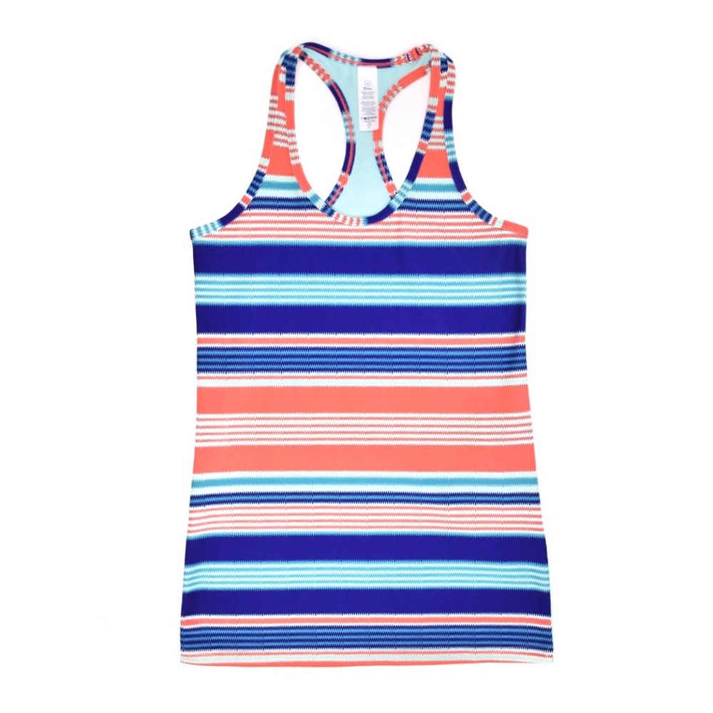 Ivivva Girls Racerback Striped Multicolor Tank Size 14